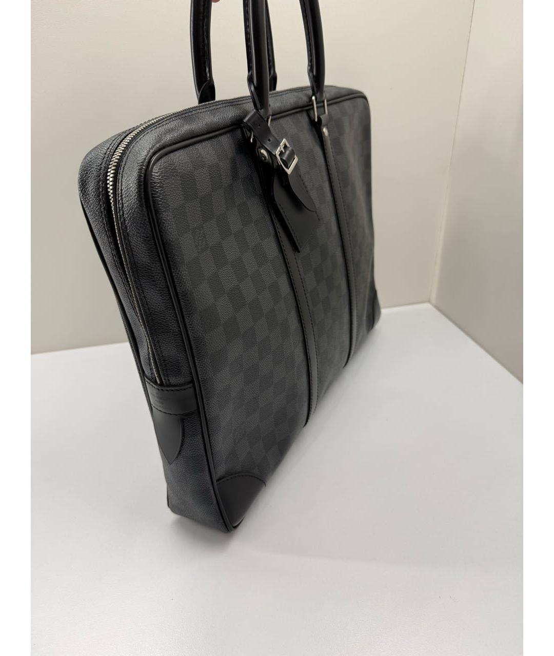 LOUIS VUITTON Серый кожаный портфель, фото 2