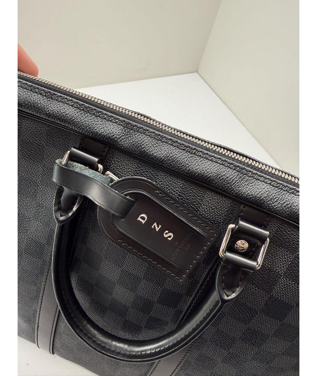 LOUIS VUITTON Серый кожаный портфель, фото 6