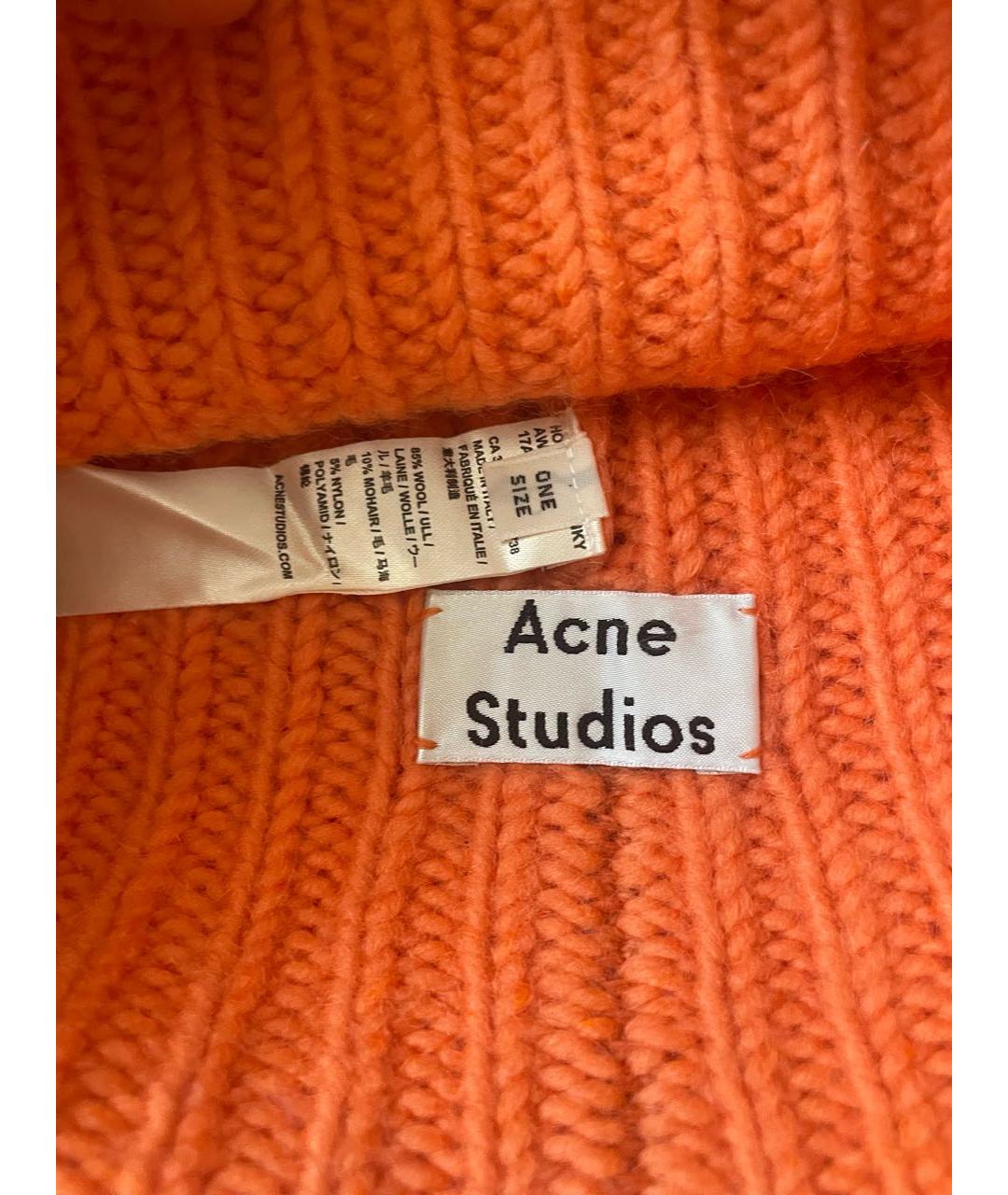 ACNE STUDIOS Оранжевая шерстяная шапка, фото 3