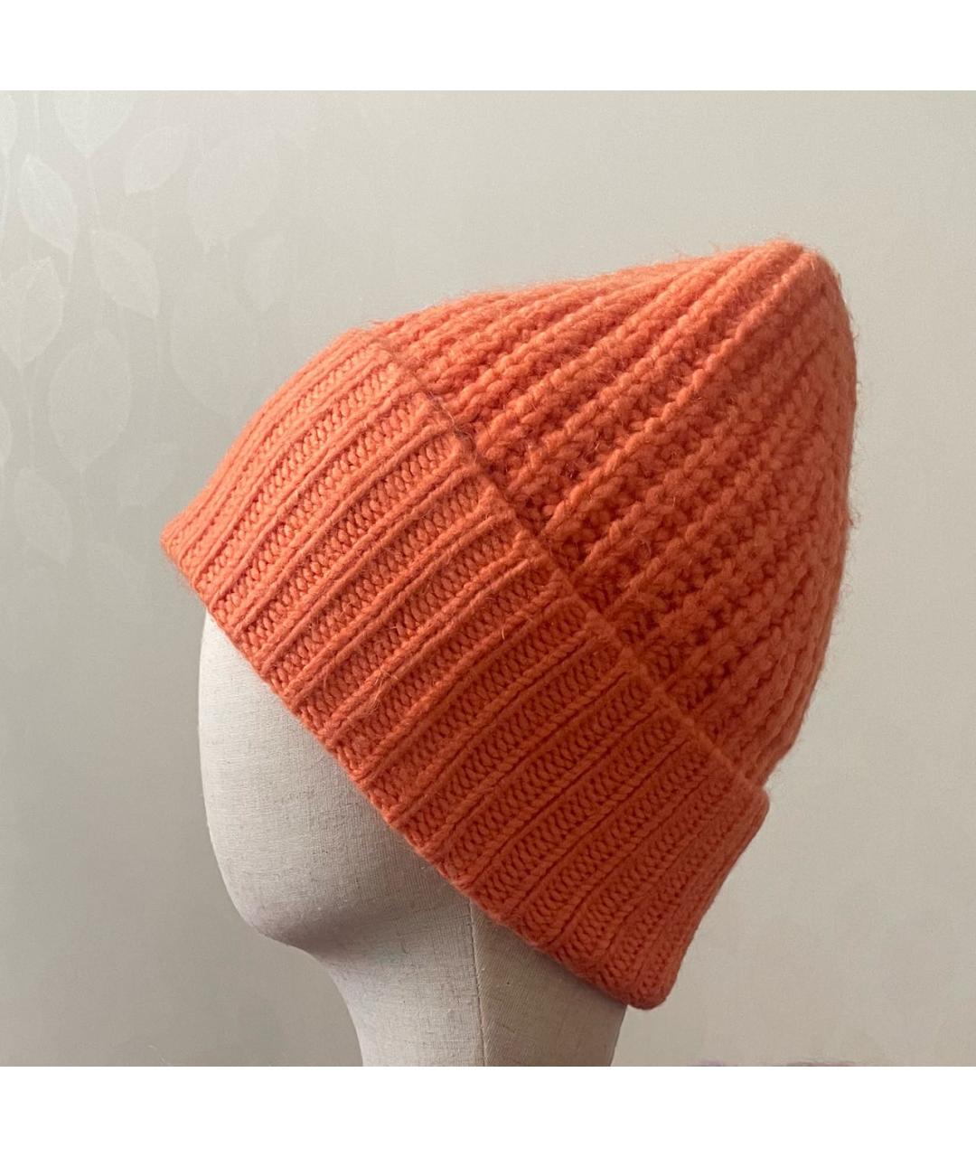 ACNE STUDIOS Оранжевая шерстяная шапка, фото 2