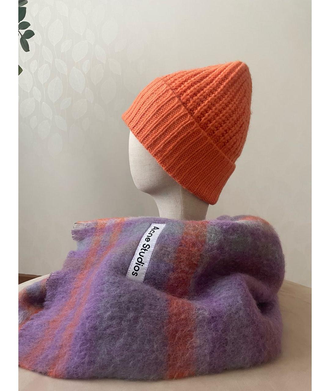ACNE STUDIOS Оранжевая шерстяная шапка, фото 5