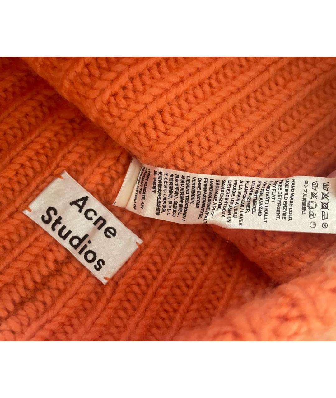 ACNE STUDIOS Оранжевая шерстяная шапка, фото 4