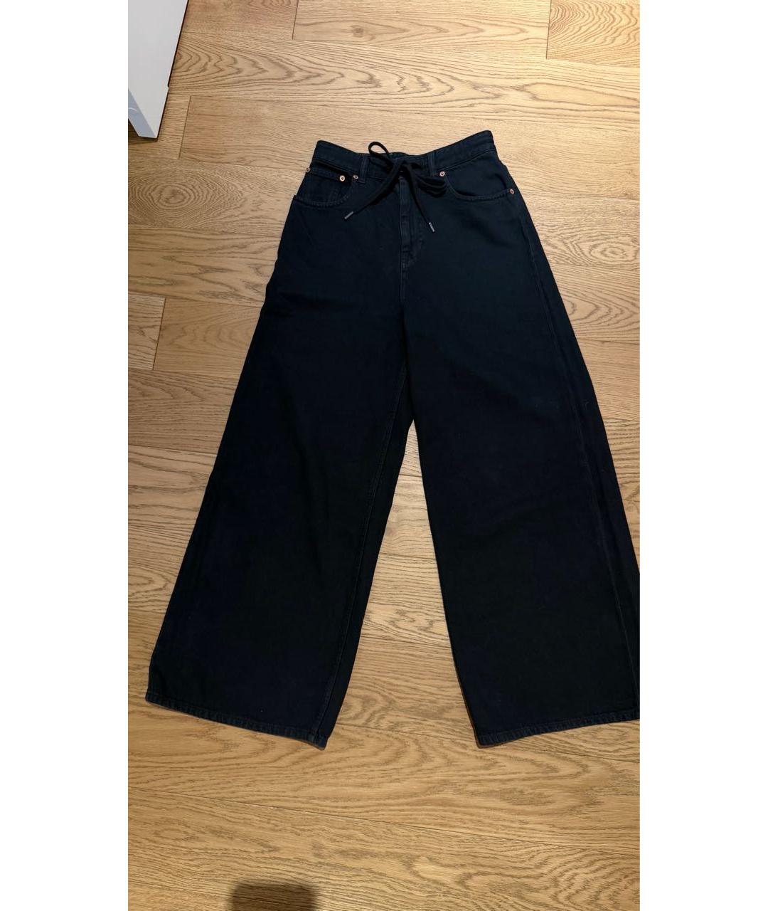 MM6 MAISON MARGIELA Черные хлопковые джинсы клеш, фото 3