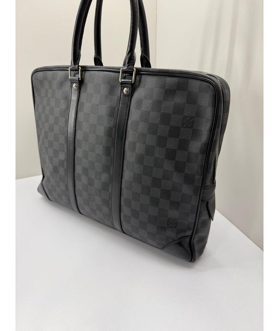LOUIS VUITTON Серый кожаный портфель, фото 2