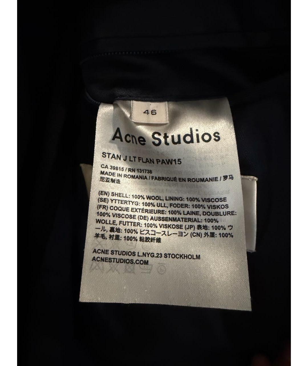 ACNE STUDIOS Черный шерстяной пиджак, фото 4