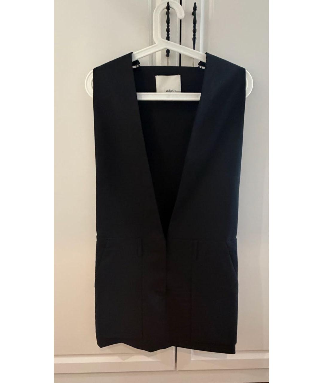 3.1 PHILLIP LIM Черное шерстяное повседневное платье, фото 9