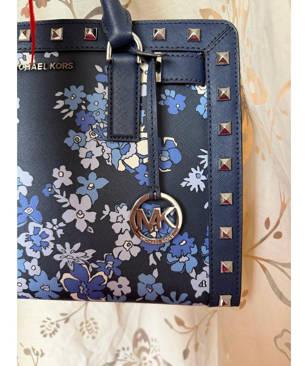 MICHAEL KORS Синяя кожаная сумка через плечо, фото 8