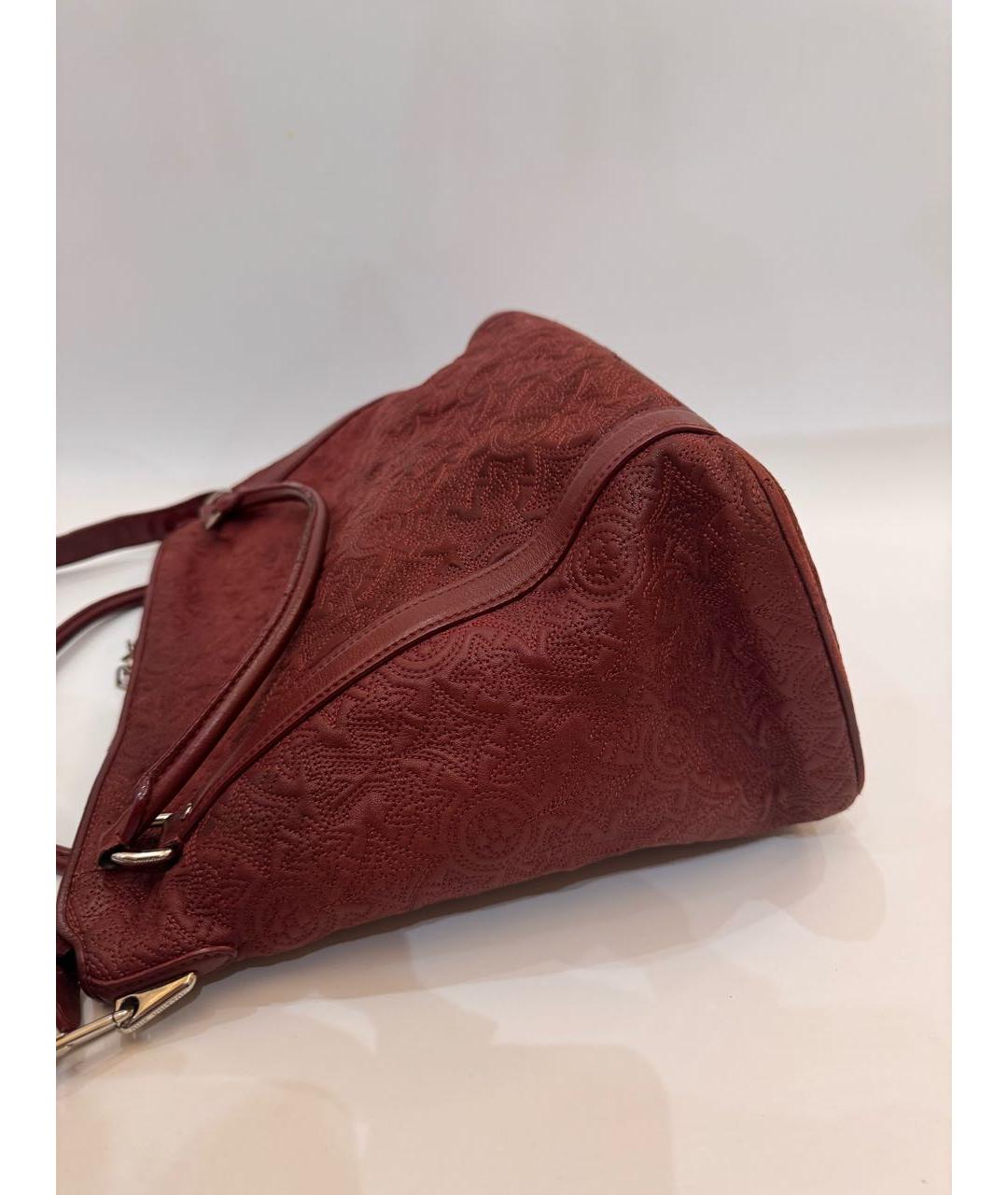 LOUIS VUITTON Бордовая кожаная сумка тоут, фото 5