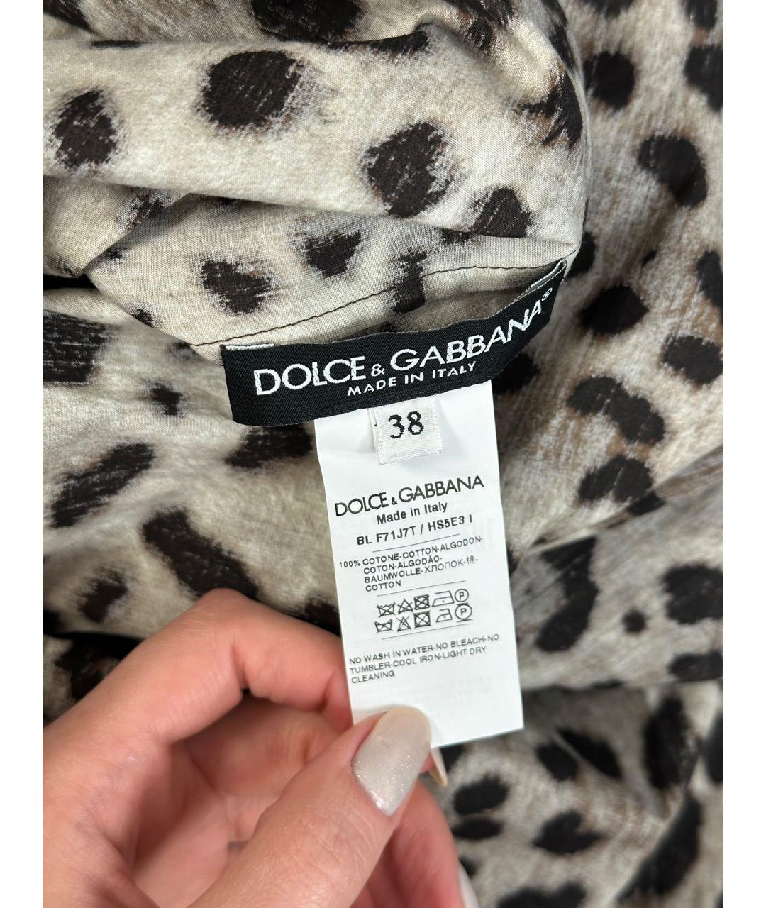 DOLCE&GABBANA Коричневая хлопковая блузы, фото 5