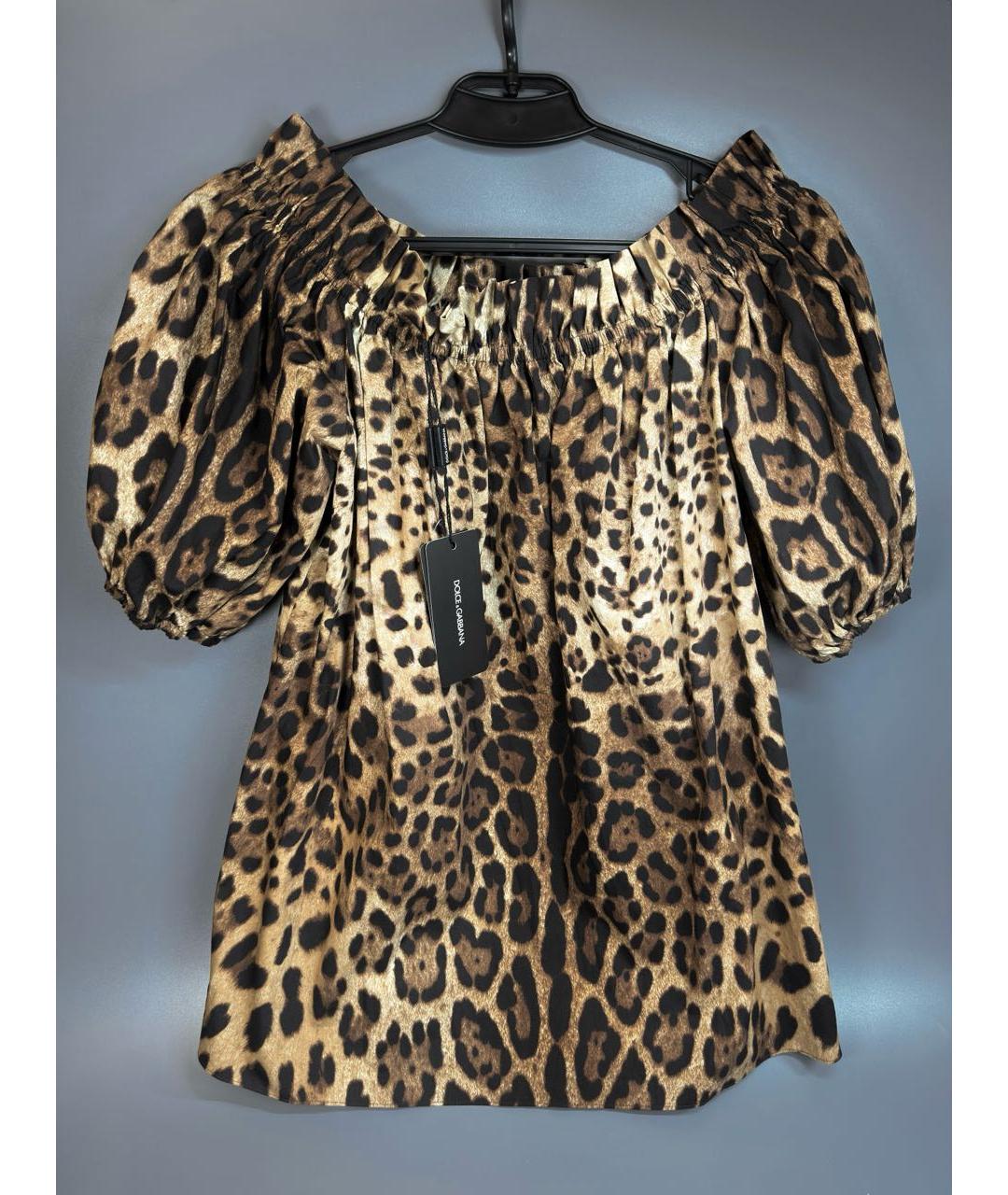 DOLCE&GABBANA Коричневая хлопковая блузы, фото 3