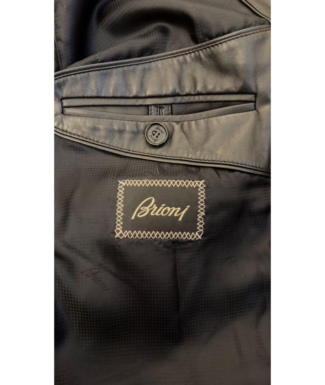 BRIONI Черная куртка из кожи крокодила, фото 3
