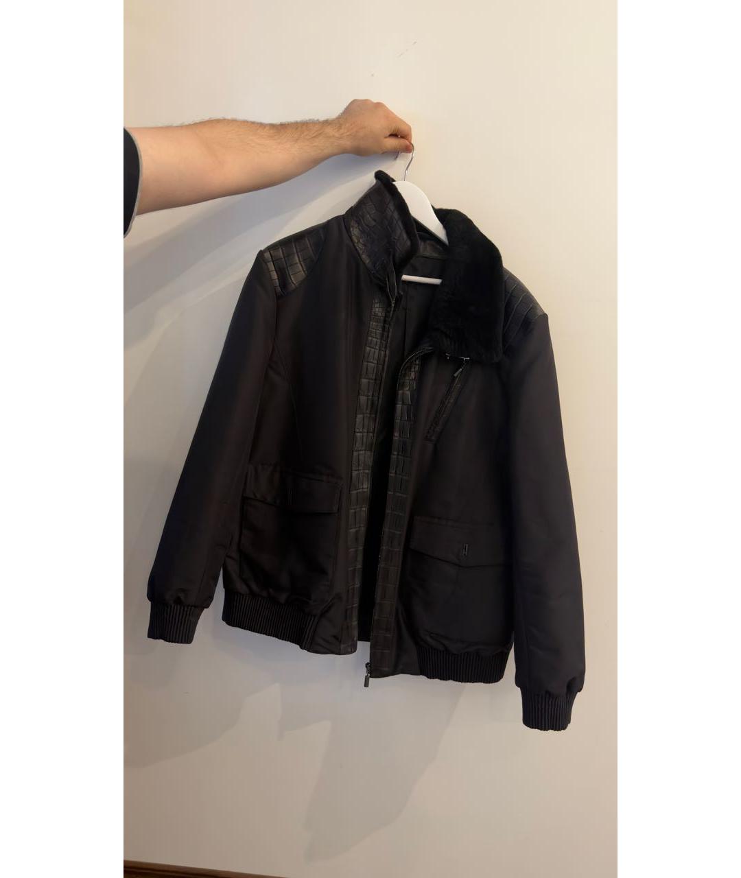 BRIONI Черная куртка из кожи крокодила, фото 6