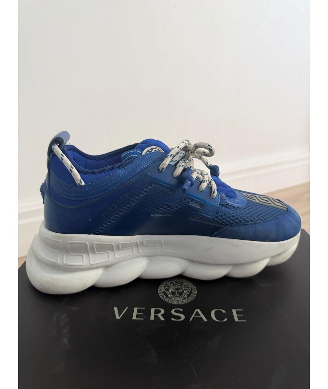 VERSACE Синие низкие кроссовки / кеды, фото 9