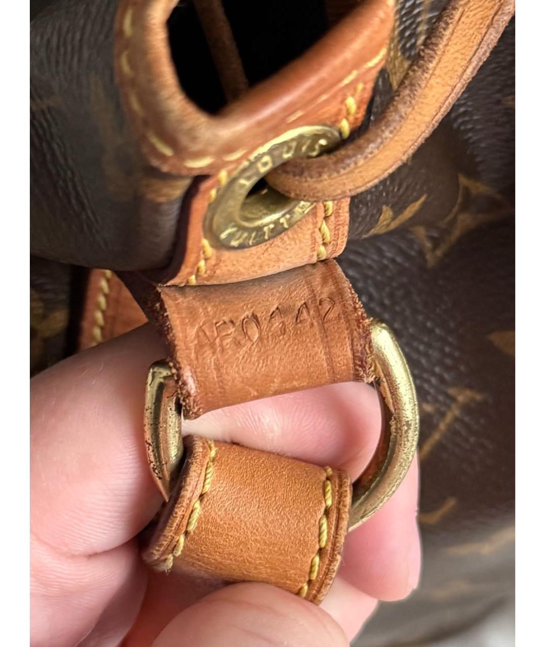 LOUIS VUITTON Коричневая сумка с короткими ручками из канвы, фото 5
