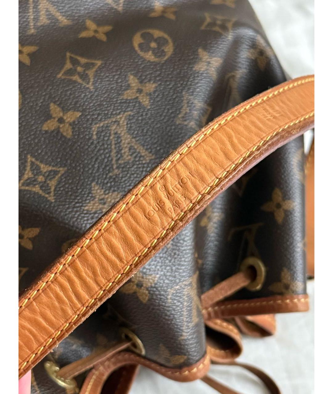 LOUIS VUITTON Коричневая сумка с короткими ручками из канвы, фото 6