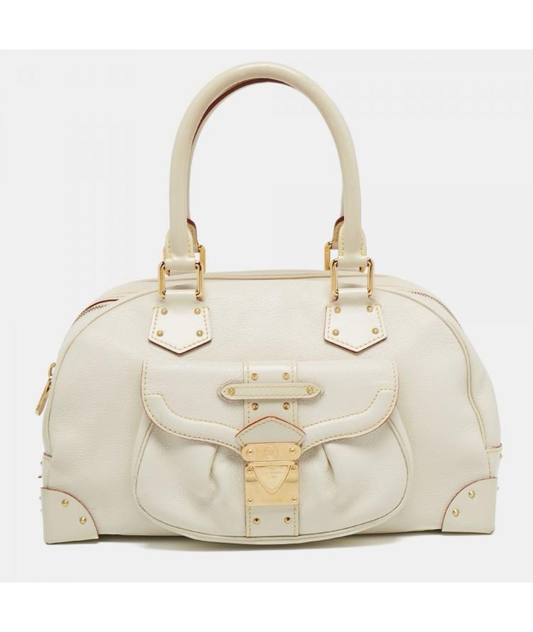 LOUIS VUITTON Белая кожаная сумка с короткими ручками, фото 9