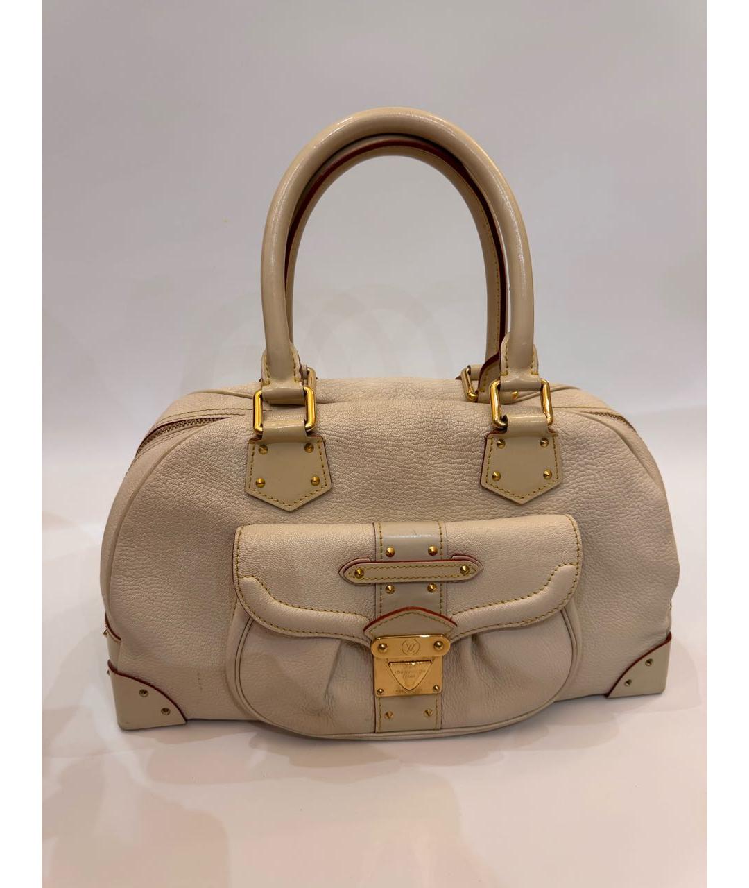 LOUIS VUITTON Белая кожаная сумка с короткими ручками, фото 2