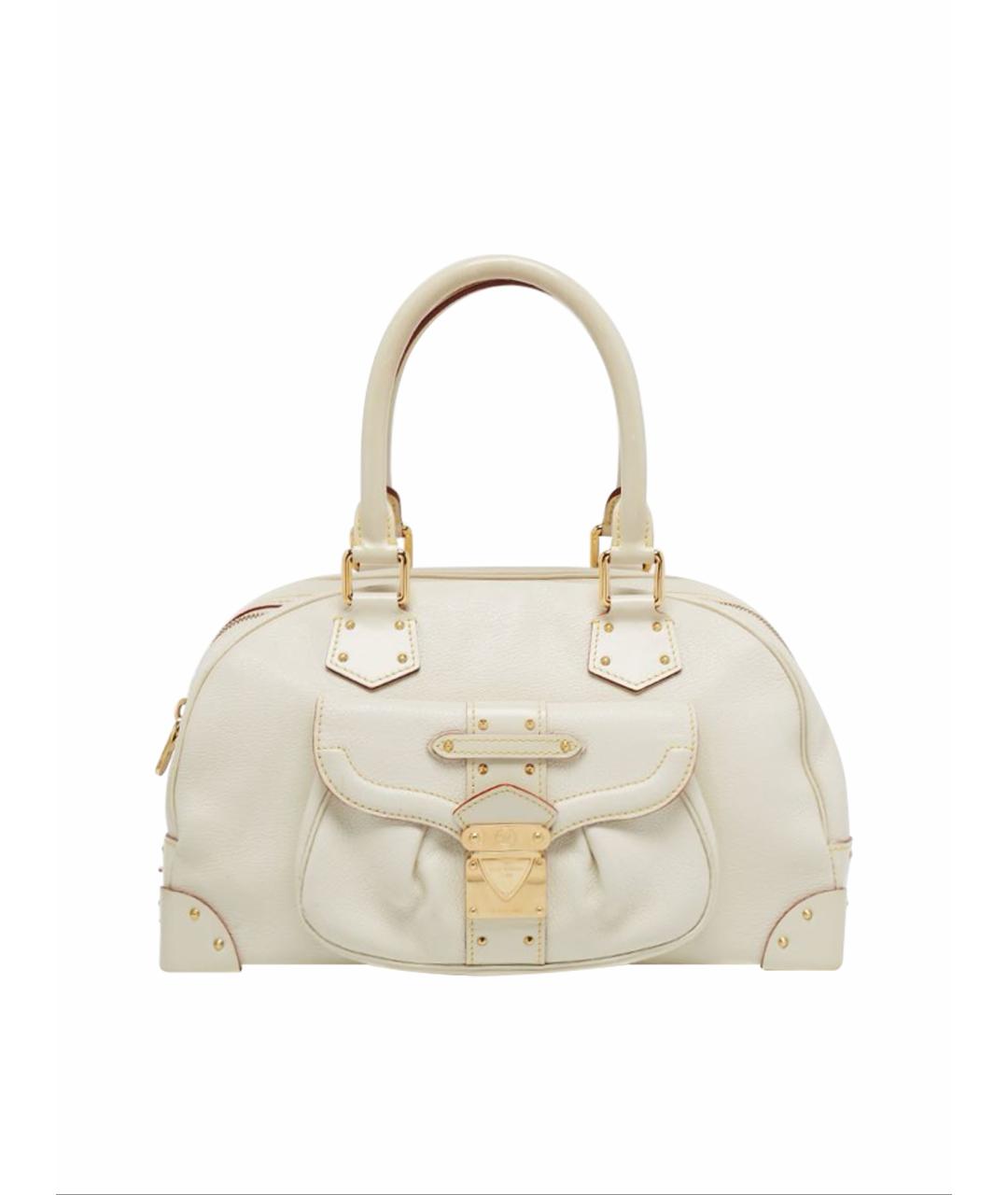 LOUIS VUITTON Белая кожаная сумка с короткими ручками, фото 1