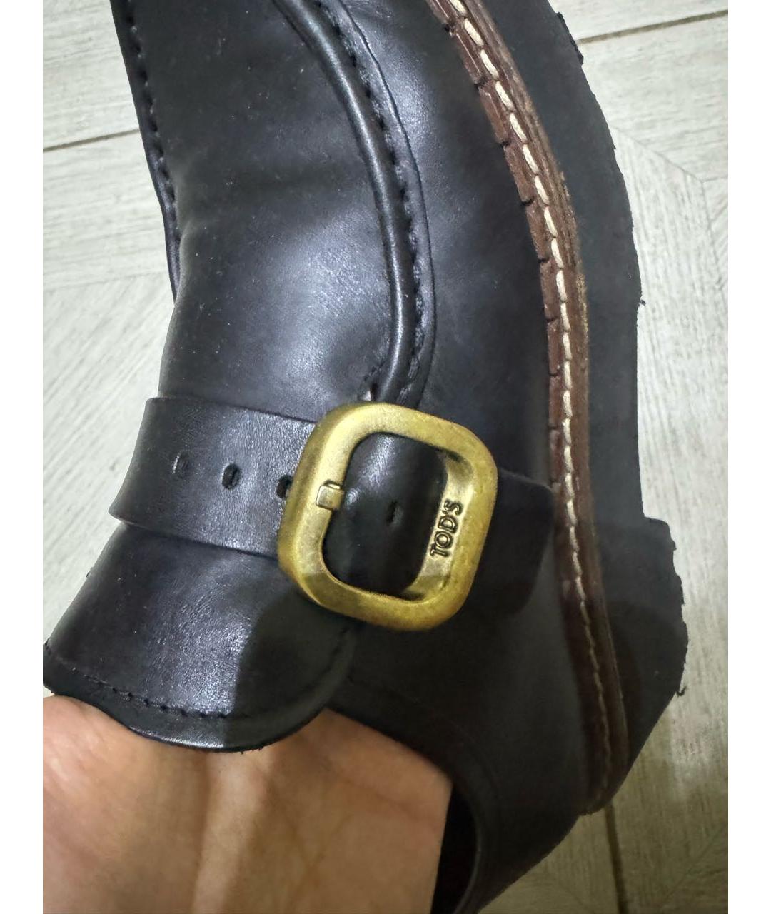 TOD'S Черные кожаные лоферы, фото 3