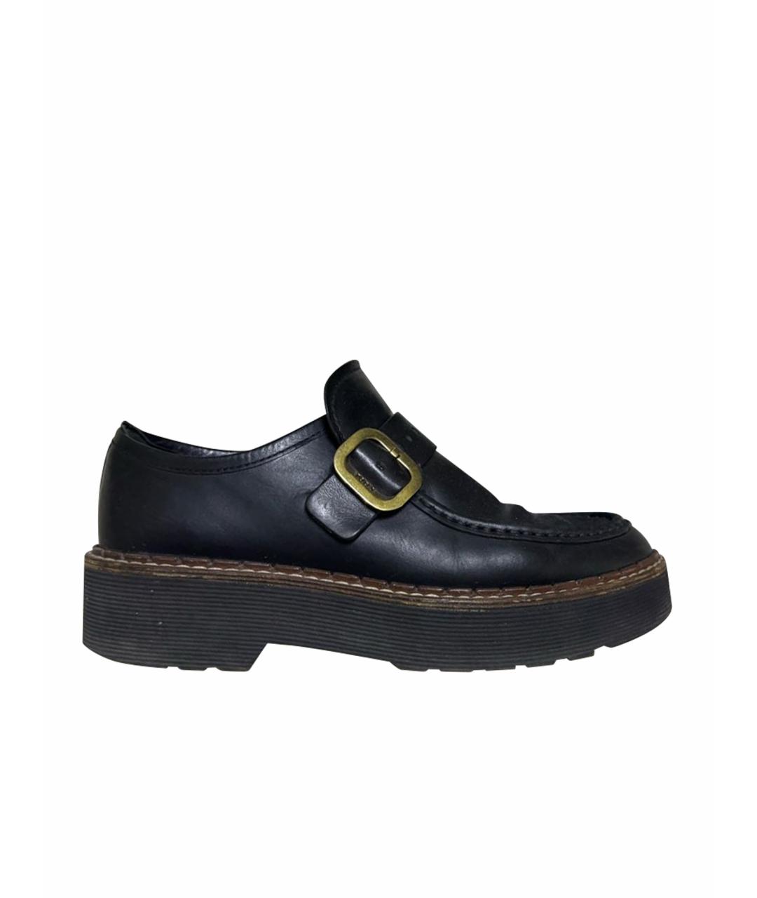 TOD'S Черные кожаные лоферы, фото 1
