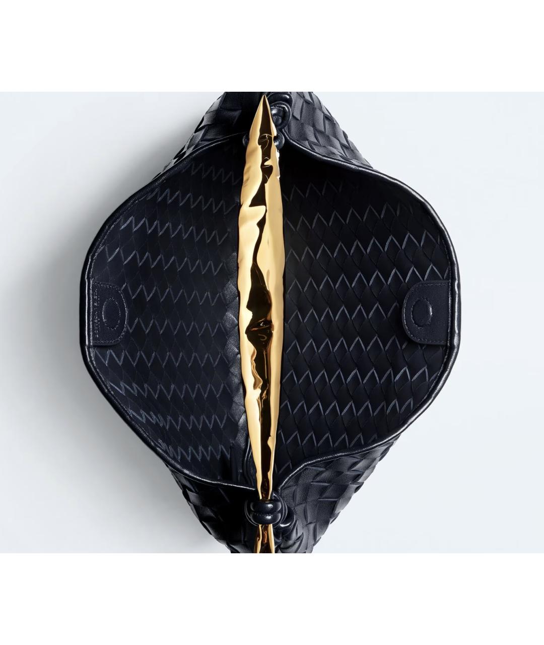 BOTTEGA VENETA Черная кожаная сумка с короткими ручками, фото 3