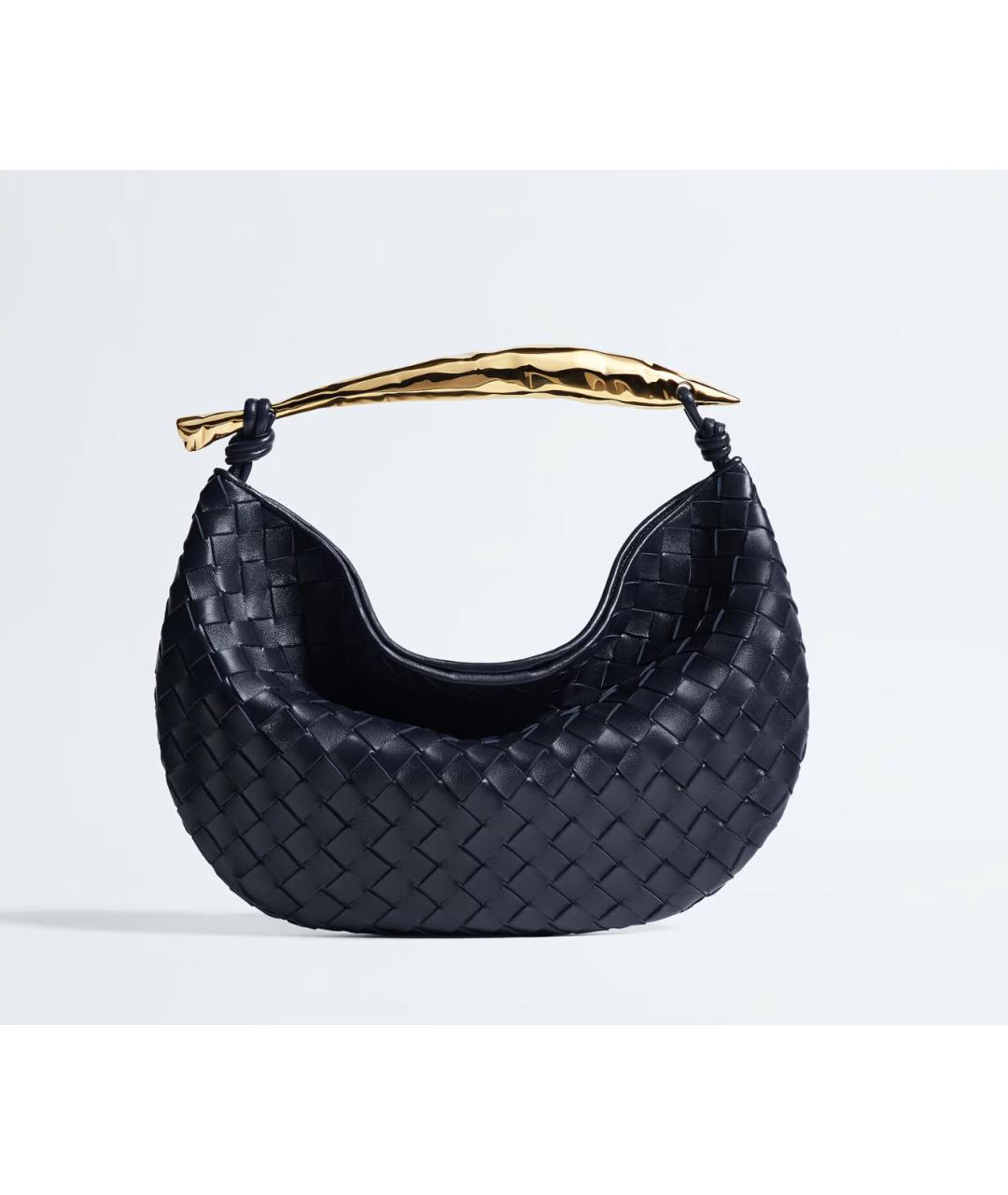 BOTTEGA VENETA Черная кожаная сумка с короткими ручками, фото 4