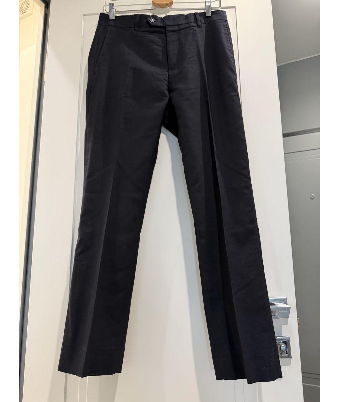 ACNE STUDIOS Темно-синие шерстяные повседневные брюки, фото 4