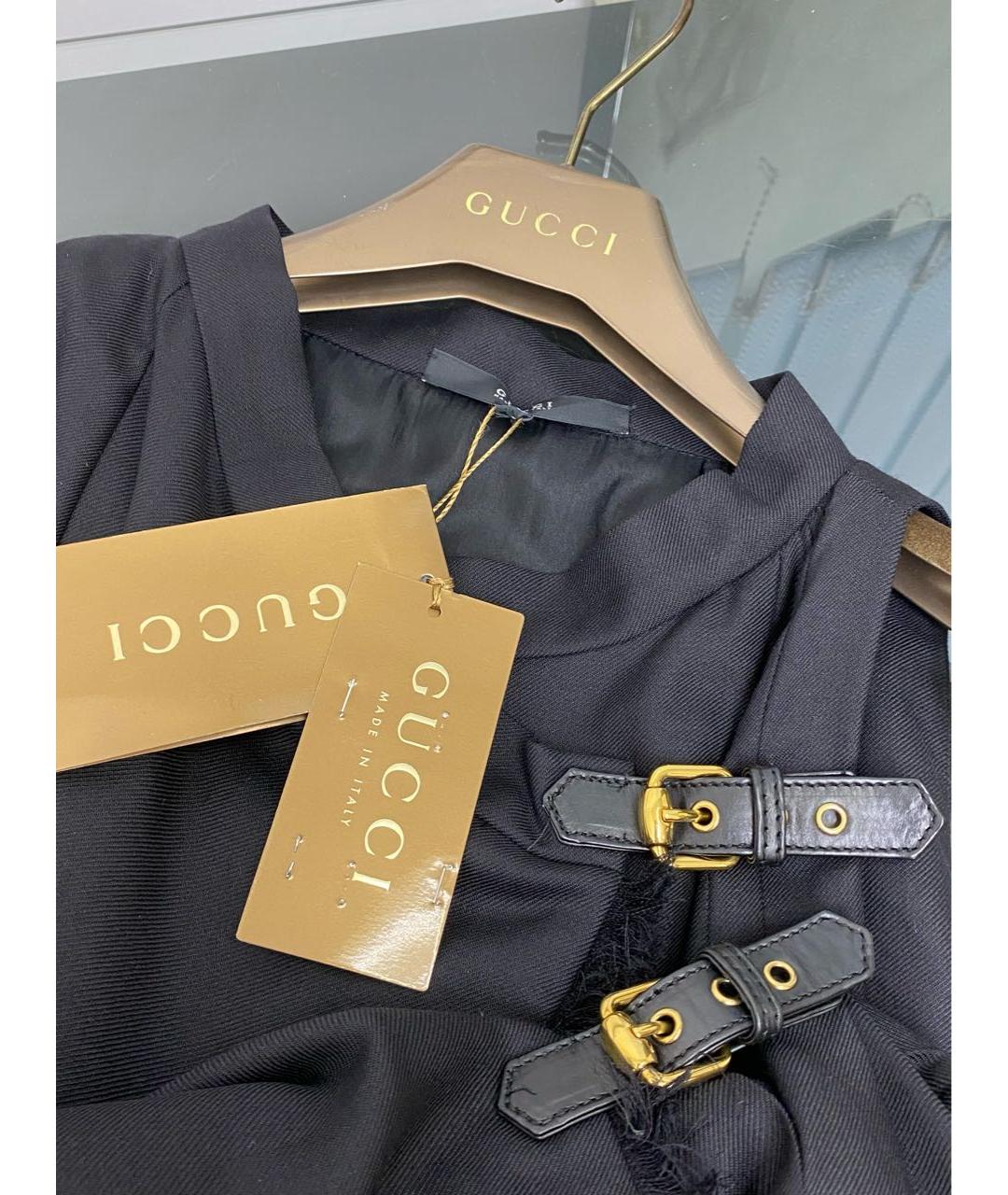 GUCCI Черное шерстяное повседневное платье, фото 3