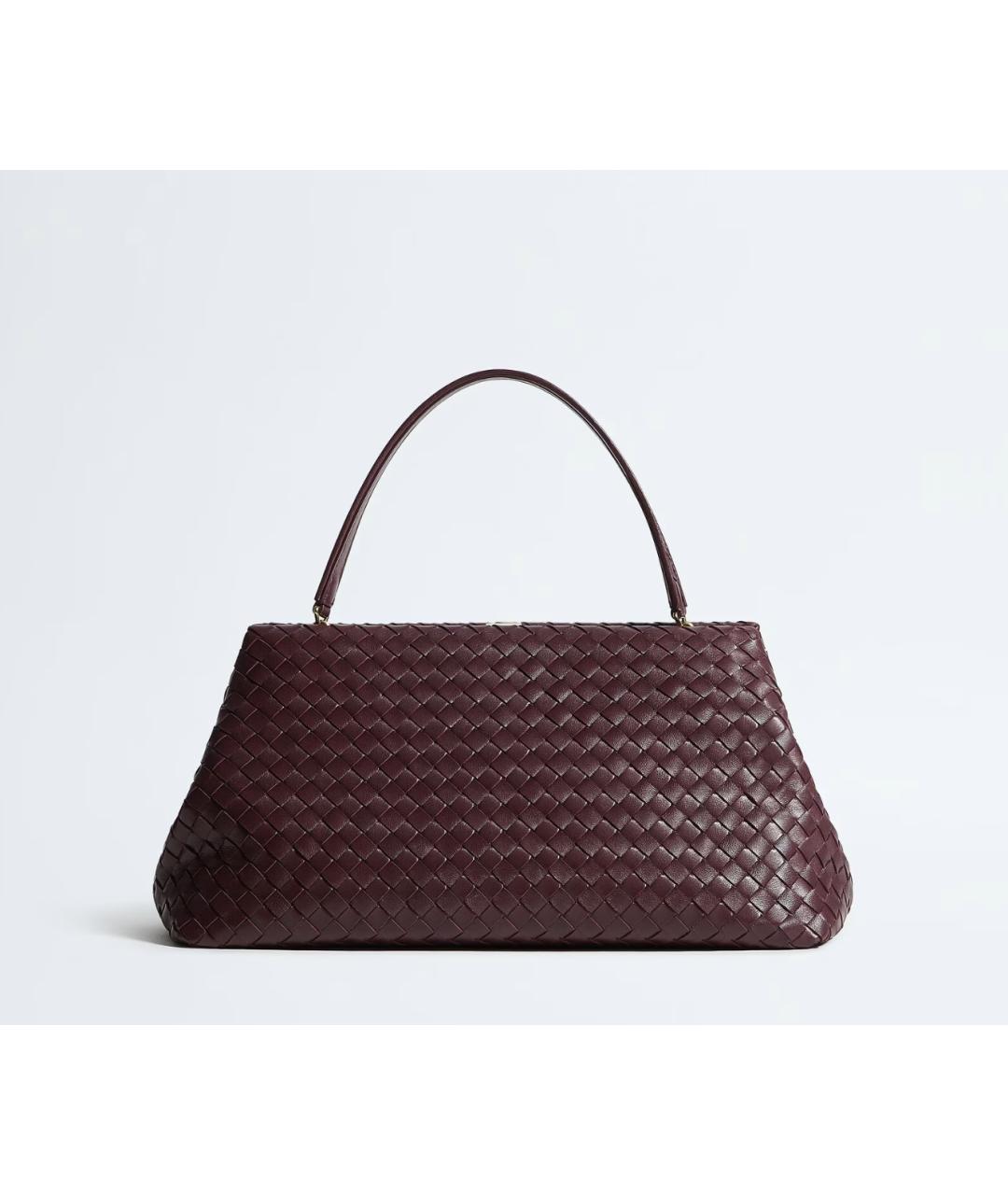 BOTTEGA VENETA Бордовая кожаная сумка с короткими ручками, фото 4