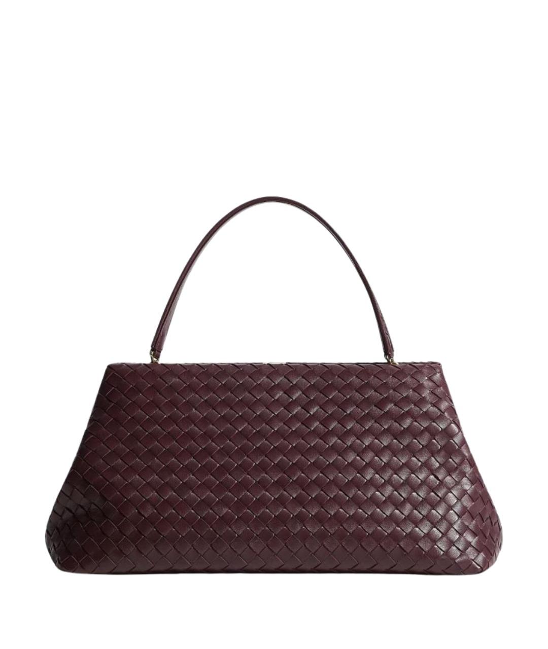 BOTTEGA VENETA Бордовая кожаная сумка с короткими ручками, фото 1