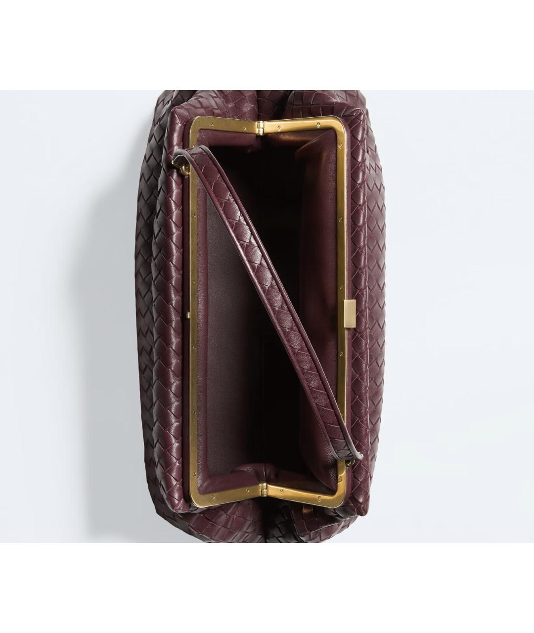 BOTTEGA VENETA Бордовая кожаная сумка с короткими ручками, фото 3