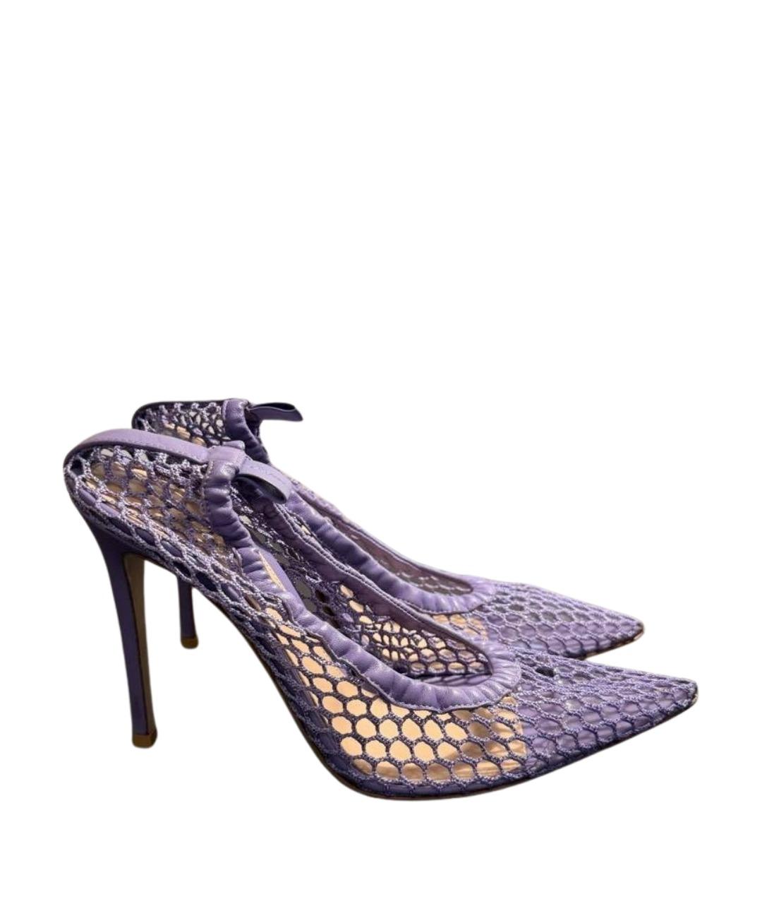 GIANVITO ROSSI Фиолетовые текстильные туфли, фото 1