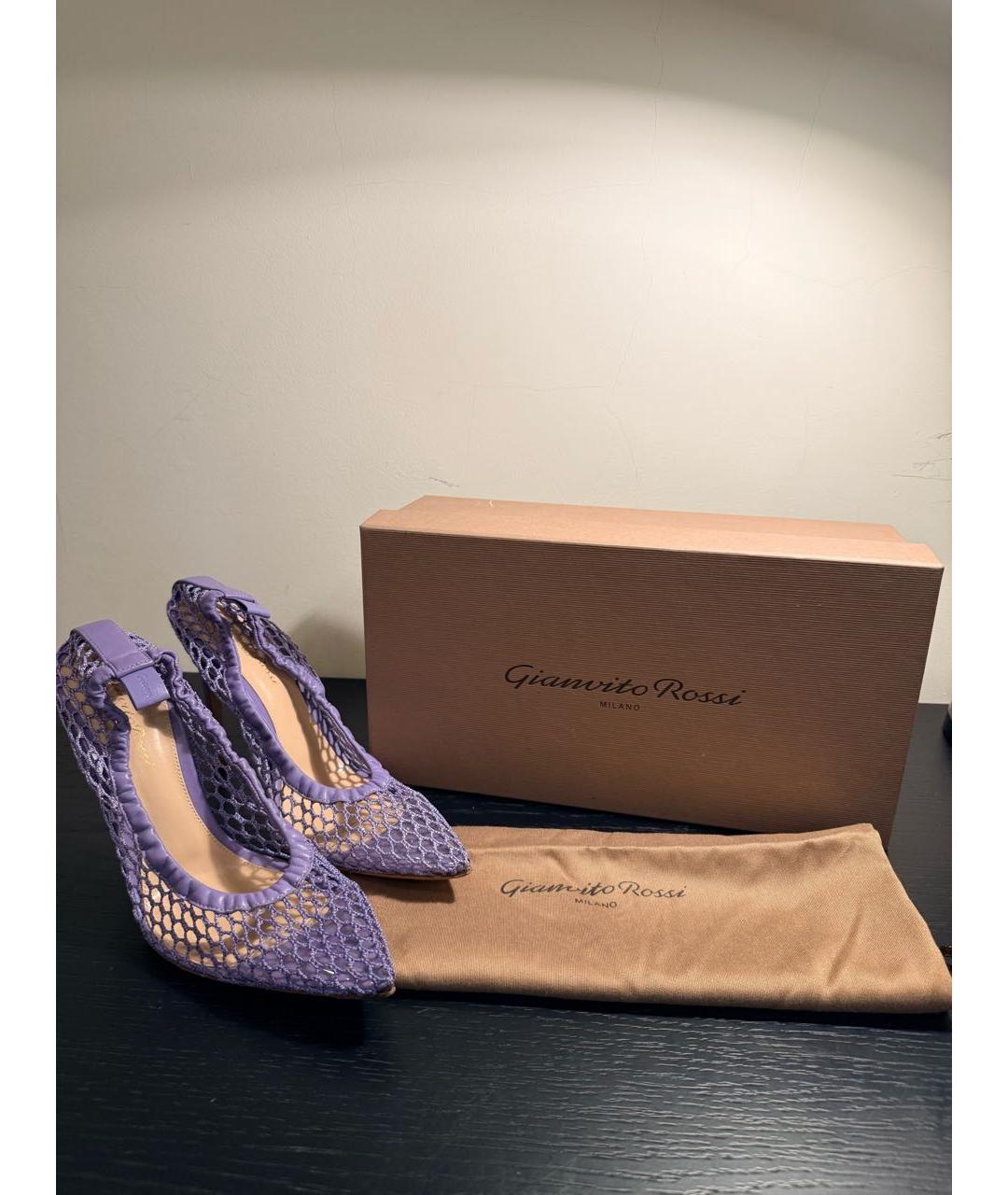 GIANVITO ROSSI Фиолетовые текстильные туфли, фото 5