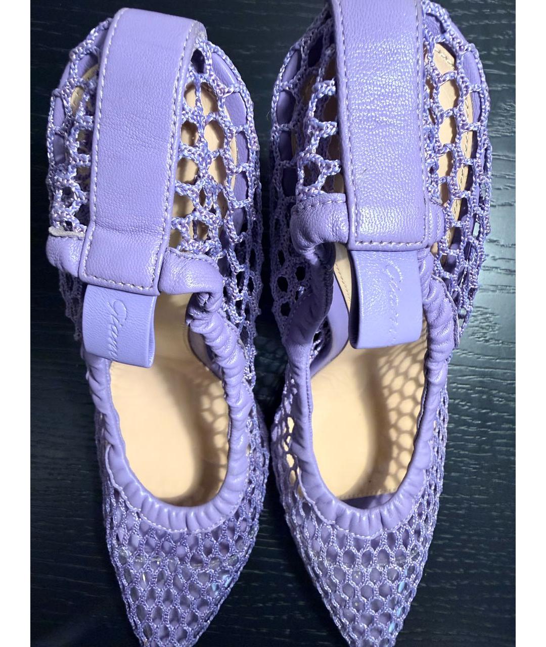 GIANVITO ROSSI Фиолетовые текстильные туфли, фото 3