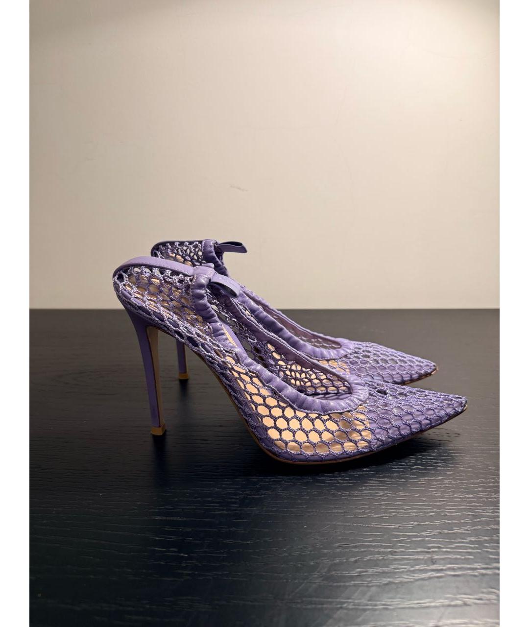 GIANVITO ROSSI Фиолетовые текстильные туфли, фото 8