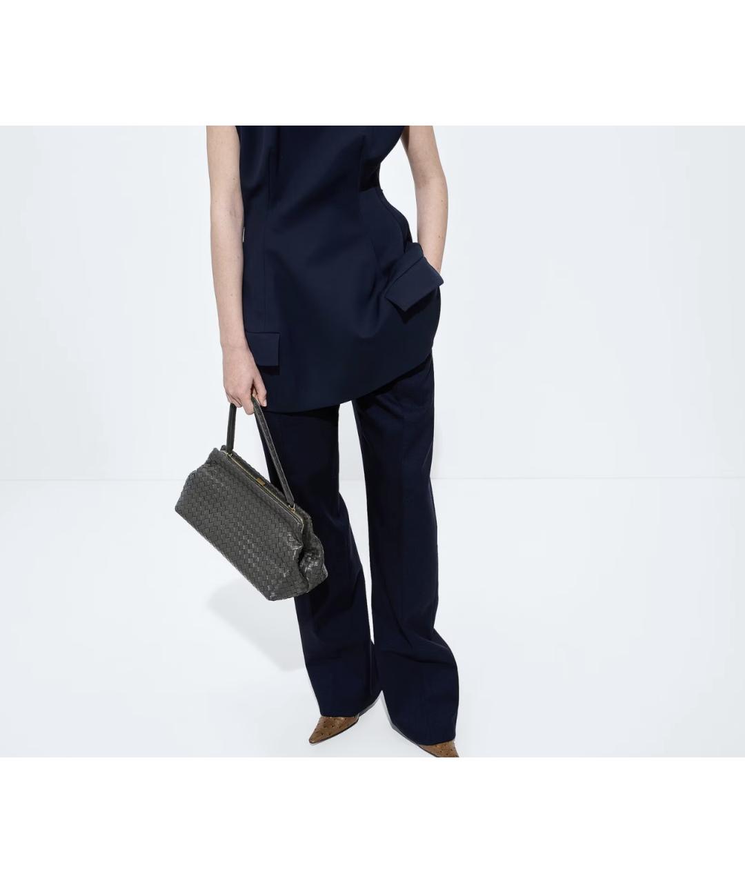 BOTTEGA VENETA Серая кожаная сумка с короткими ручками, фото 2