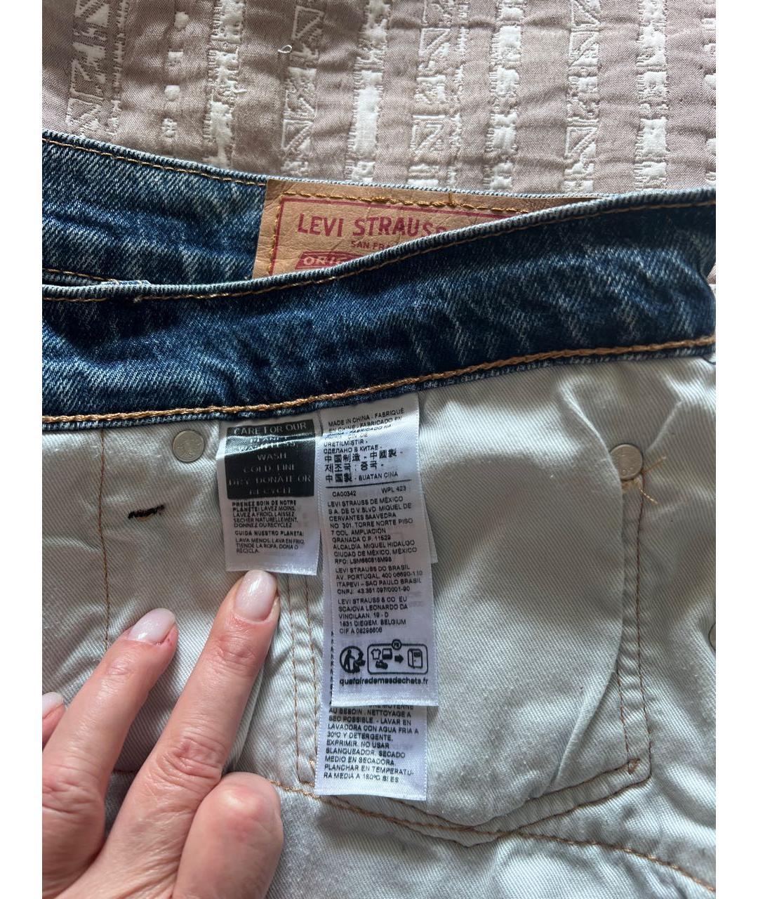 LEVI'S Синие хлопковые джинсы, фото 7