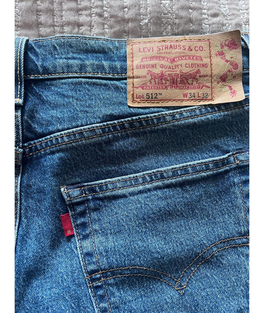 LEVI'S Синие хлопковые джинсы, фото 3