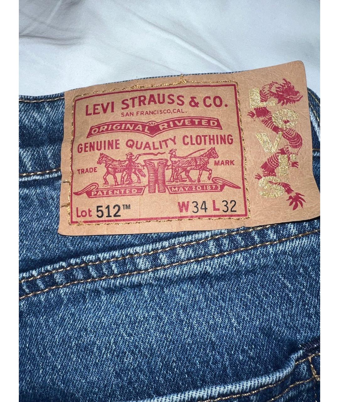LEVI'S Синие хлопковые джинсы, фото 4