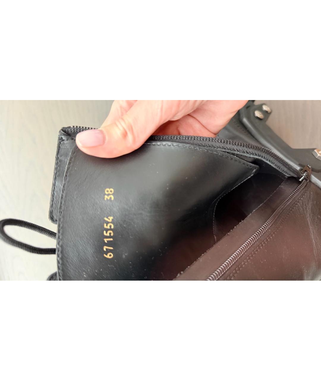 BALENCIAGA Черные кожаные ботинки, фото 4