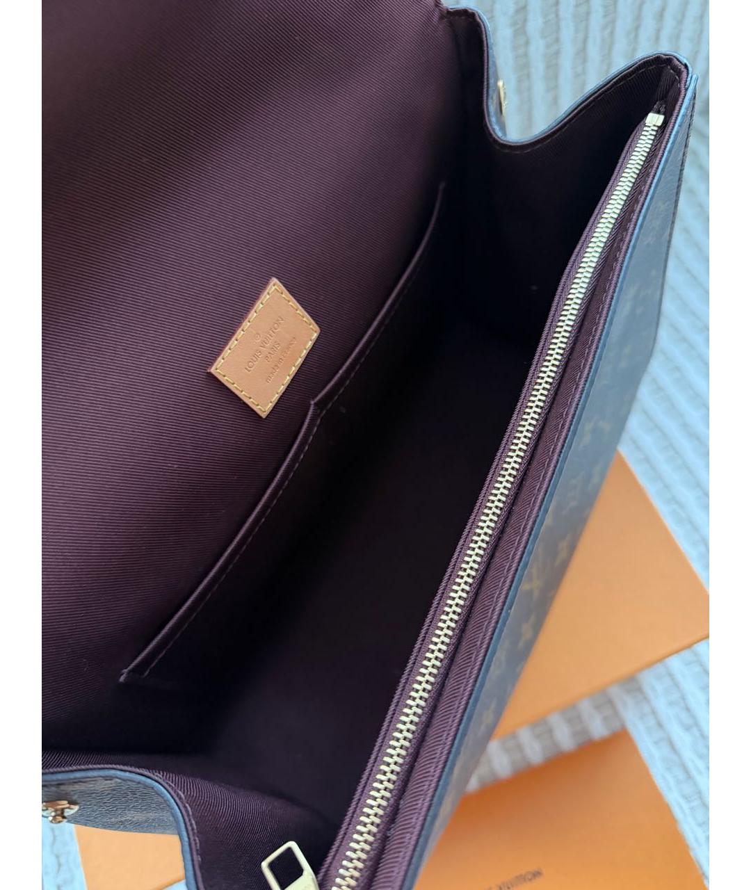 LOUIS VUITTON Коричневая сумка с короткими ручками из канвы, фото 6