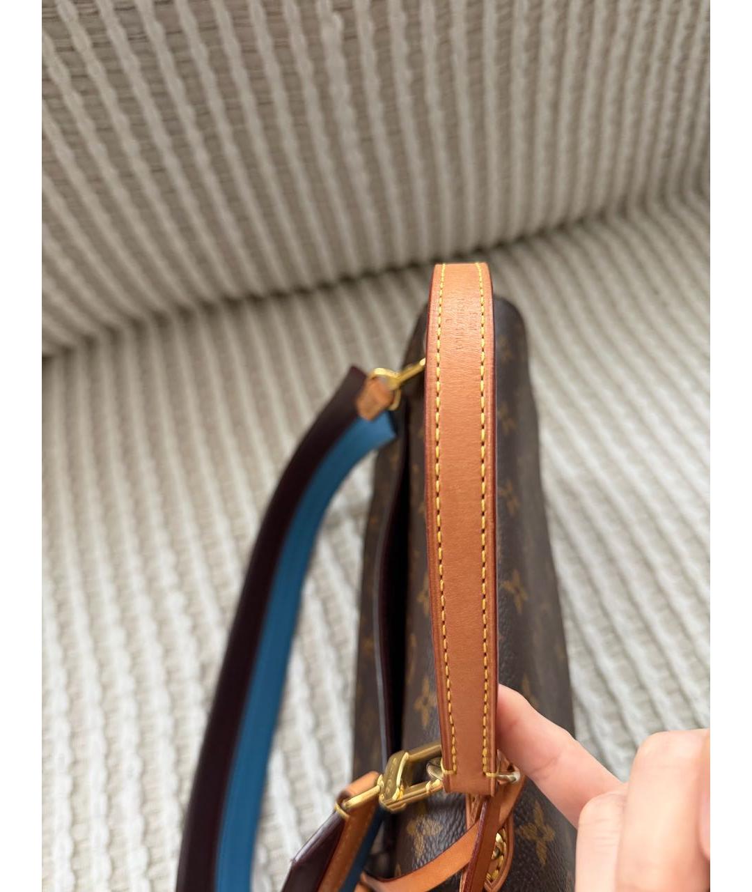 LOUIS VUITTON Коричневая сумка с короткими ручками из канвы, фото 7