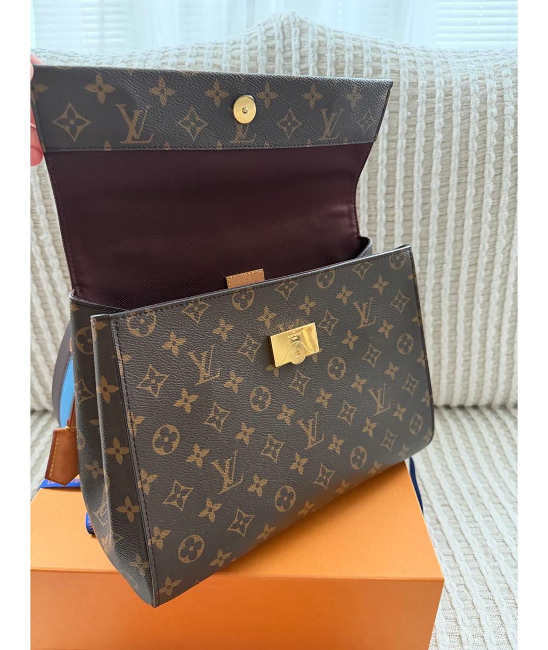 LOUIS VUITTON Коричневая сумка с короткими ручками из канвы, фото 4
