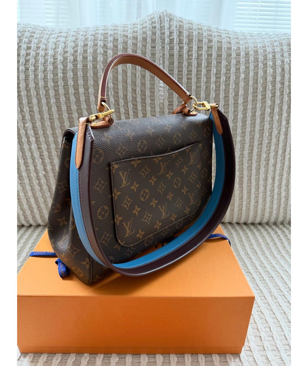 LOUIS VUITTON Коричневая сумка с короткими ручками из канвы, фото 3