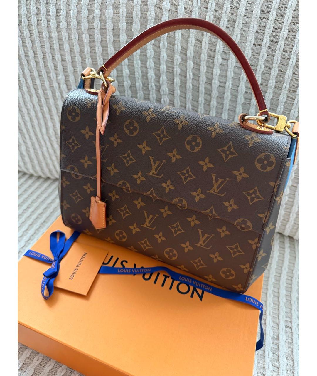 LOUIS VUITTON Коричневая сумка с короткими ручками из канвы, фото 5
