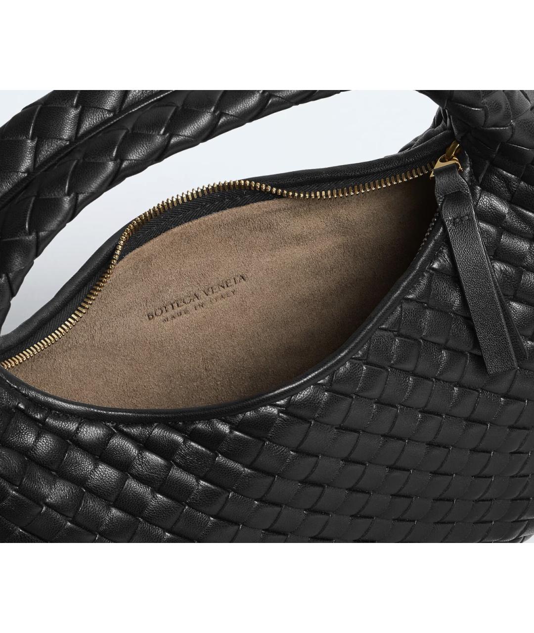 BOTTEGA VENETA Черная кожаная сумка с короткими ручками, фото 3