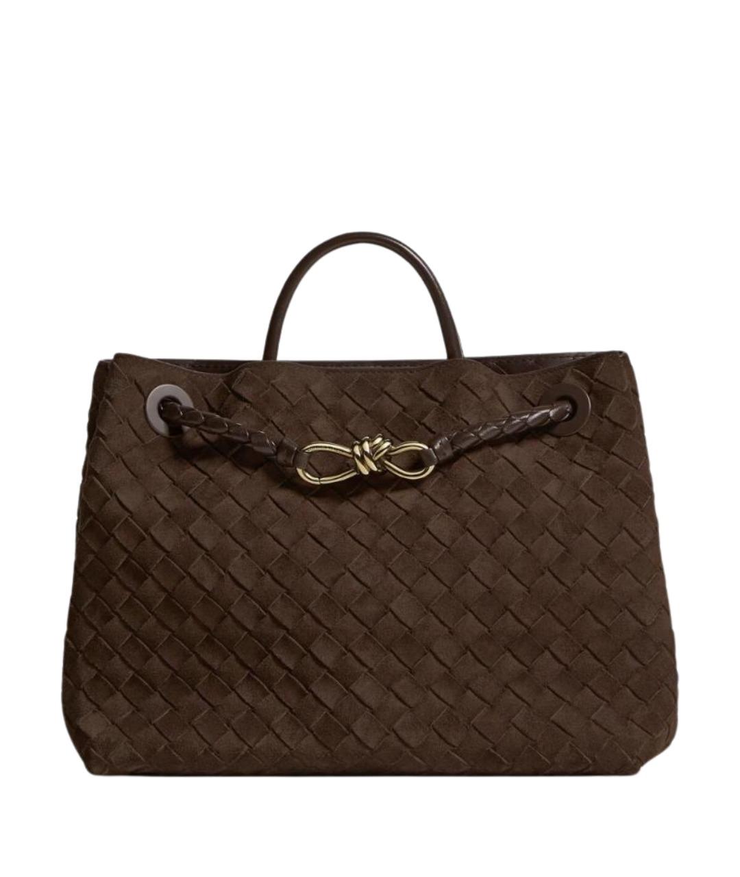 BOTTEGA VENETA Коричневая замшевая сумка с короткими ручками, фото 1