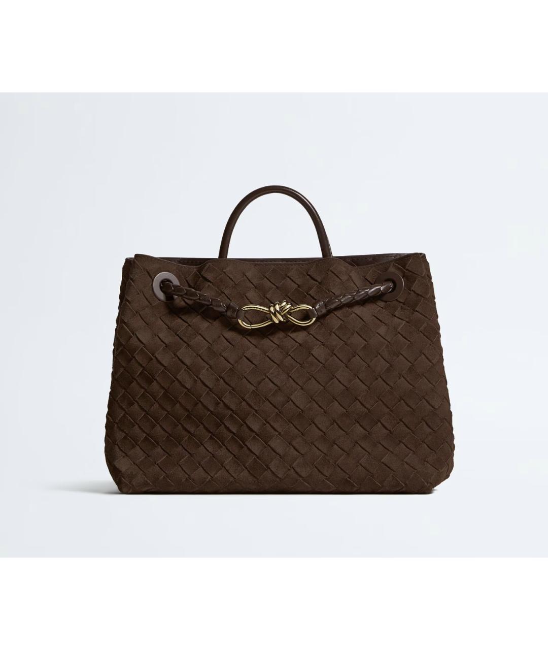 BOTTEGA VENETA Коричневая замшевая сумка с короткими ручками, фото 4