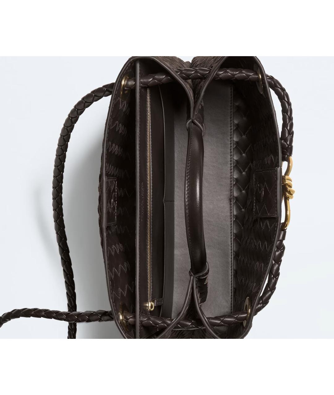 BOTTEGA VENETA Коричневая замшевая сумка с короткими ручками, фото 3