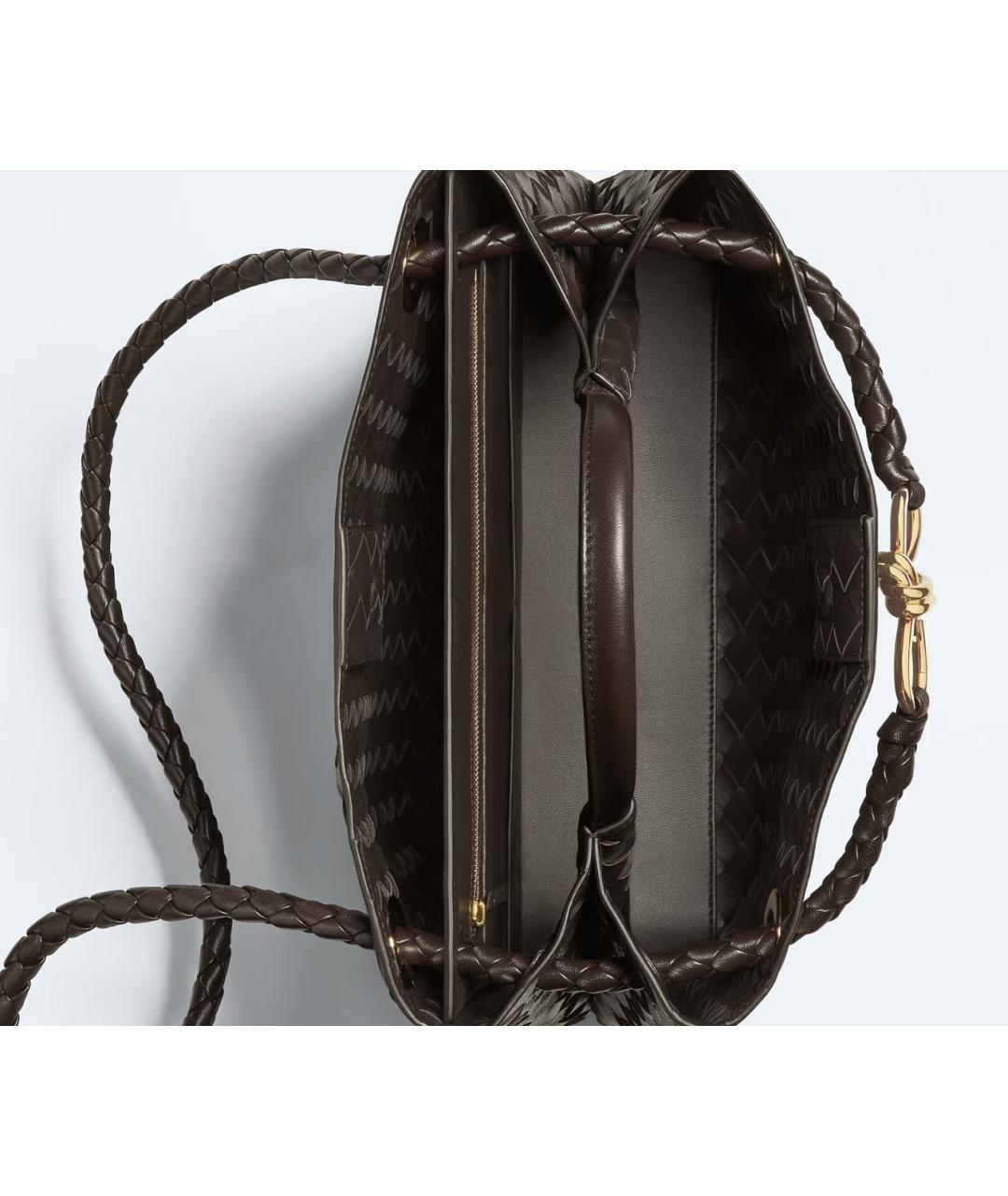 BOTTEGA VENETA Коричневая кожаная сумка с короткими ручками, фото 3